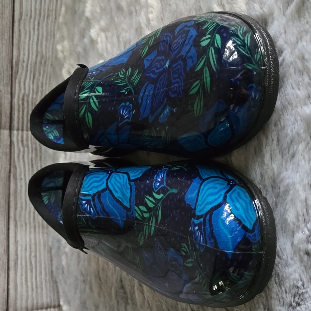 Sloggers Blue/Black Floral Print Gardening Shoes, Womens 8, Excellent Condition - Picture 7 of 10